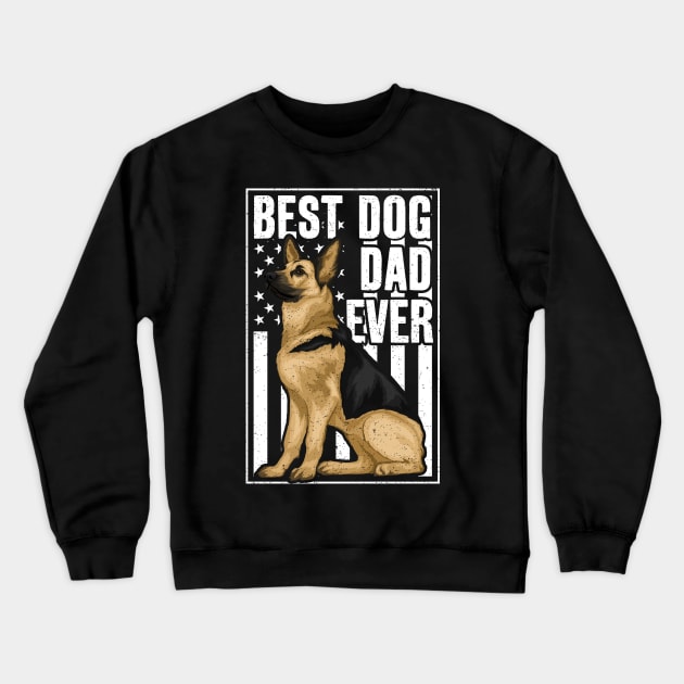 Best Dog Dad Ever German Shepherd Crewneck Sweatshirt by RadStar